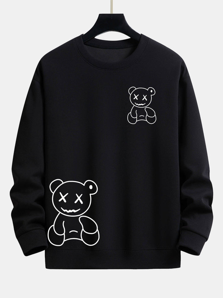 Lijnvormige Berenprint Relax Fit Sweatshirt